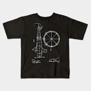 Airplane Vintage Patent Hand Drawing Kids T-Shirt